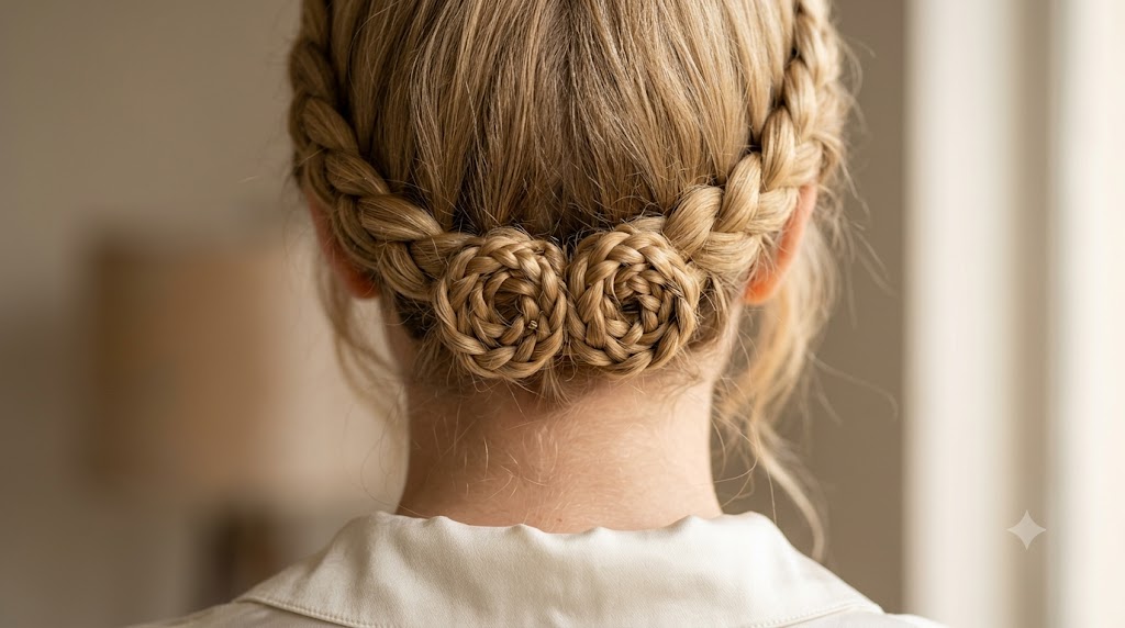 Double Rosebud Crown Braid